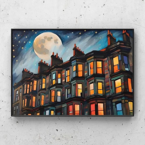 Glasgow tenement print - glasgow,