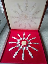 Set of 12 Rare 1975 St Paul’s Cathedral London Sterling Silver Apostle Teaspoons