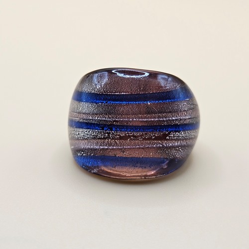 Murano blue art glass - glass, ring