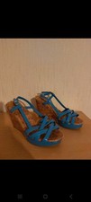 Atmosphere Blue Wedge Sandals Size 4
