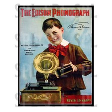 Edison Phonograph Retro Metal