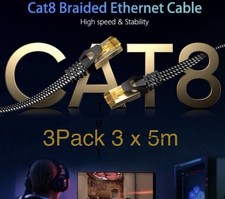 3 X Cat 8 Ethernet Cable 5m