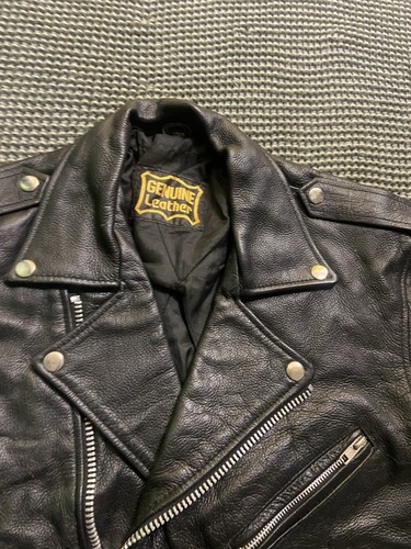 Leather motorbike jacket - leather,