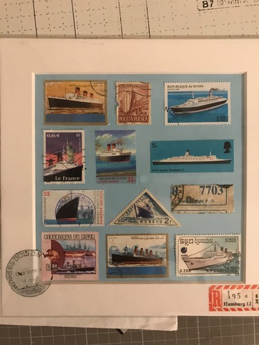 Mounted ship sea liner stamps