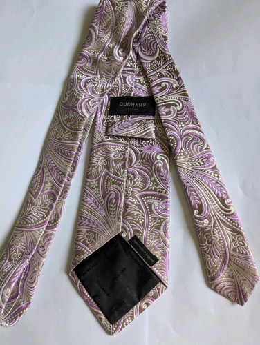 Duchamp 100 silk tie purple - 100%,
