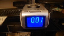 Really Nice  Clock Radio/ Alarm /Blue LED Display, Silver Colour