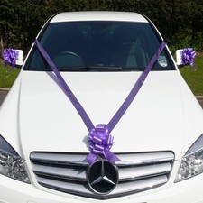 TtS Wedding Car Decoration 4 PCS 7 Metres of Ribbon & 3 Wrapping Large Bows