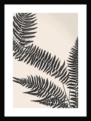 Serene fern fronds - serene, print