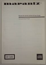 Marantz CD 63, CD 53, CD 43 USER MANUAL - EXCELLENT CONDITION