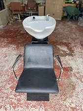 Adjustable Hair Dressing Chair with Washbasin - Black