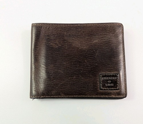 Superdry brown leather bifold - superdry,