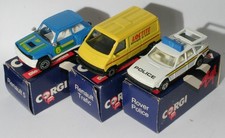 Vintage Boxed Corgi Diecast Lot of 3 - Renaul 5 Renault Traffic Rover Police