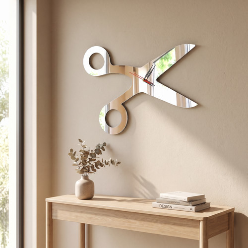 Scissors shaped wall clock - wall,