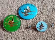 3x THE WILDFOWL TRUST Pin Badge Bundle - Retro Charity Wildfowl & Wetlands WWT