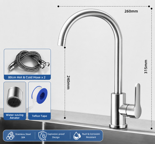 Kitchen sink mixer - kitchen, swivel