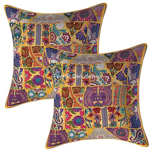 Yellow cushion cover vintage - yellow,