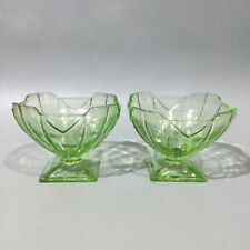 Vintage Green Pressed Glass