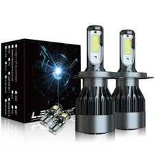 FOR FIAT GRANDE PUNTO 2006-ON H4 White Headlight Bulbs LED Side Light 6000K Kit