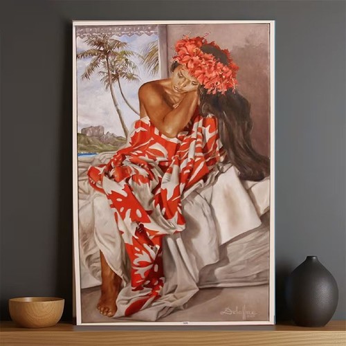 Vintage hawaiian woman - woman, with