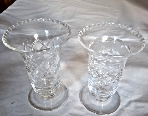 Cut glass vases - cut,