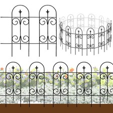 Thealyn Metal Garden Fence Border 82cm Rustproof Wrought Iron Barrier 6.1m