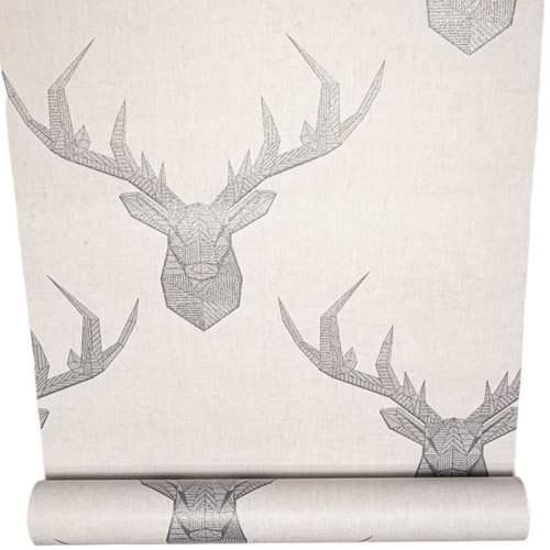 Off white stag - stag, wallpaper