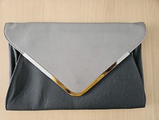 Primark Grey clutch bag with silver shoulder strap