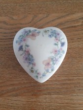 Vintage: 1980 Wedgewood "Angela" Heart-Shaped Trinket Box 2.5" Wide