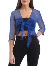 Womens Tie Up Open Front Shrug