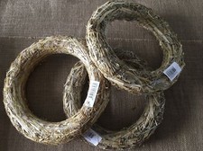 30cm Natural Straw Wreath X 3