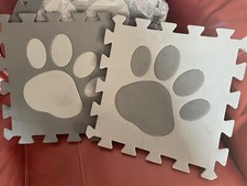 6 x Dog Paw Print Interlocking Foam Jigsaw Floor Mats 12”x12” Each
