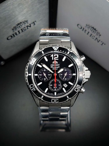Orient solar chronograph black - chronograph,