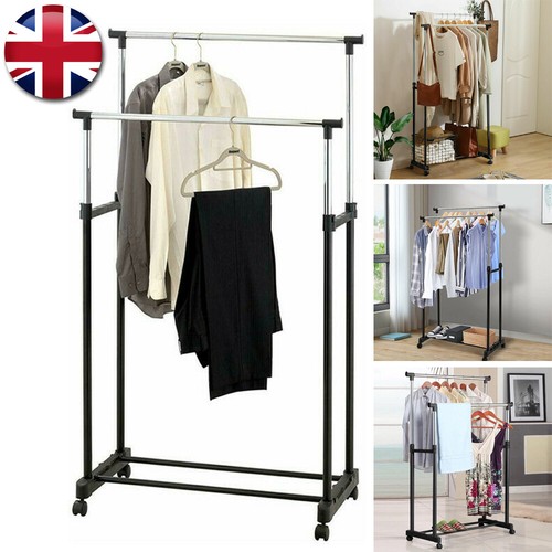 Double clothes coat rail - double,