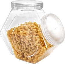 SOUJOY 2 Pack Plastic Candy Jar with Lid, 1 Gallon/128oz Cookie Containers... 
