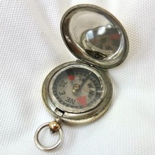 FRANCIS BARKER HENNIG & Co. POCKET COMPASS Antique Brass Cased MICA DIAL c.1890