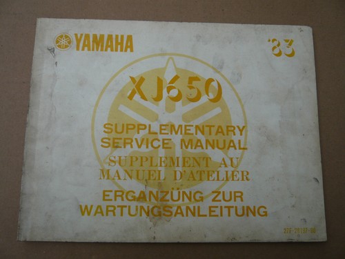 Yamaha xj650 supplementary - yamaha,