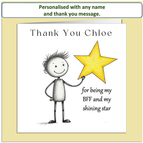 Personalised thank you card - you,