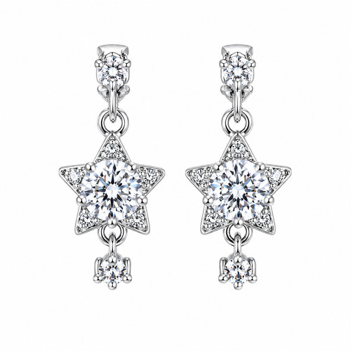 Clip earrings drop crystal - clip,