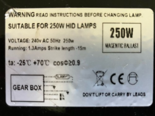 Ballast 250 watts - ballast,