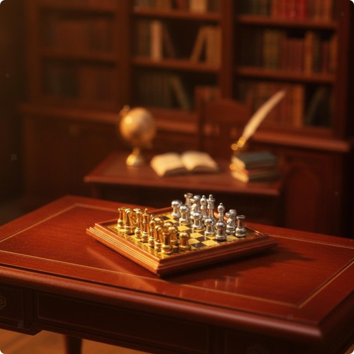 Dollhouse chess table with - dollhouse,