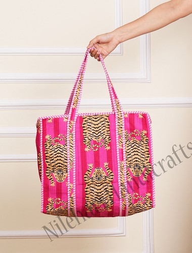 Pink tiger tote - pink,