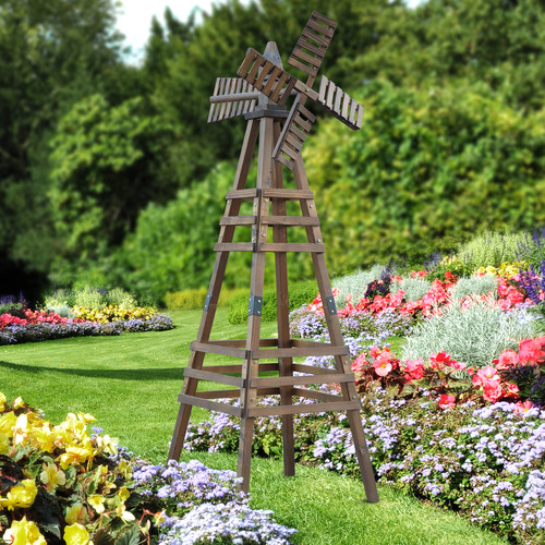 6ft wood windmill backyard - wood,