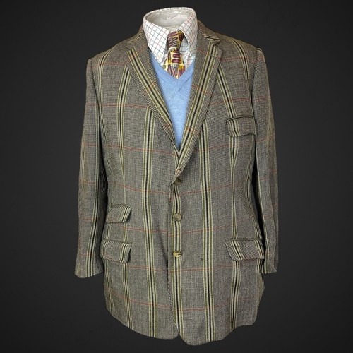 Vintage men tweed jacket - tweed,