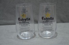 2x Estrella Damm Barcelona Beer Lager Glasses 330ml 33cl CE M18 New RITZENHOFF