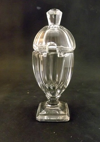 Vintage glass crystal - crystal, lidded