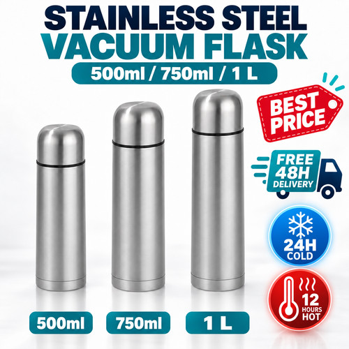 Stainless steel water flask - stainless,
