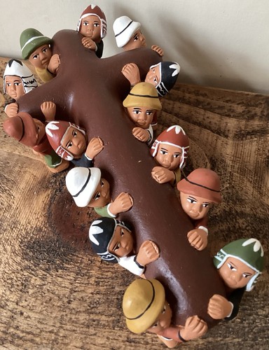 Vintage peruvian clay people - peruvian,