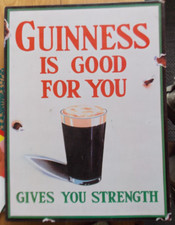 GUINNESS  TIN SIGH GUINNESS IS GOOD FOR YOU  GIVES YOU STRENGTH 30 X 40 cm
