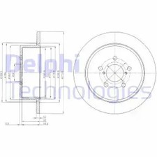 2x Brake disc solid BG4129 DELPHI for SUBARU OUTBACK LEGACY IV LEGACY IV Estate