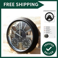 40cm Large Black garden clock